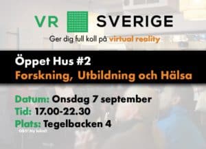 VR Öppet Hus - Forskning, utbildning och hälsa - 7/9 kl 17-22