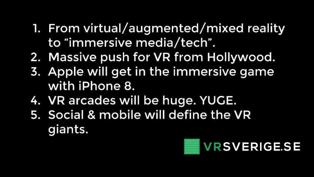 VR Sverige siar inför 2017