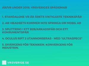 AR/VR 2018: 5 spådomar från VRSverige